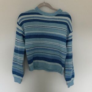 Blue Striped Women's Sweater